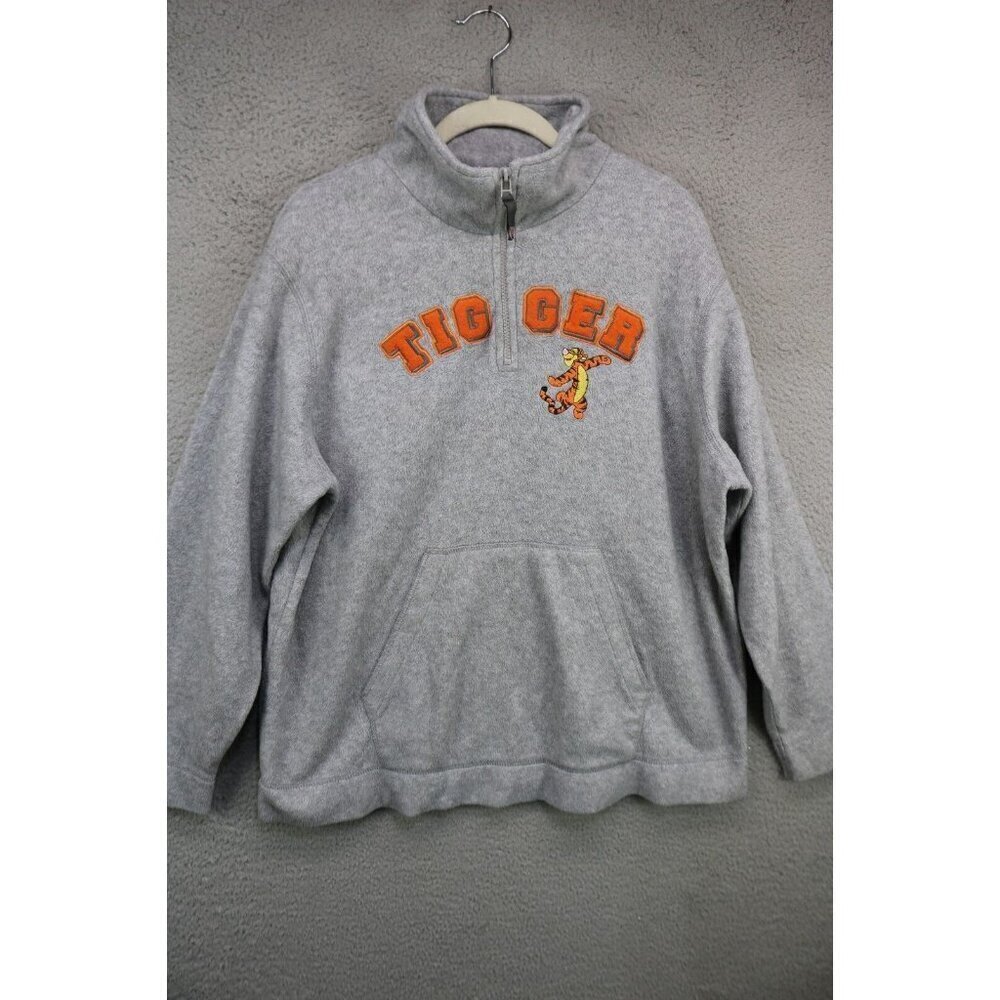 Disney Tigger Long Sleeve 1/4 Zip Women's Sweatshirt-XL-Embroidered